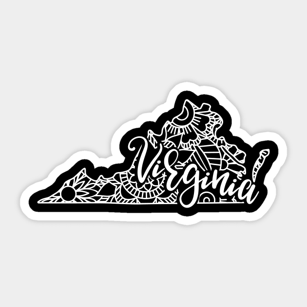 Virginia USA Mandala Art Gift Sticker by JKFDesigns